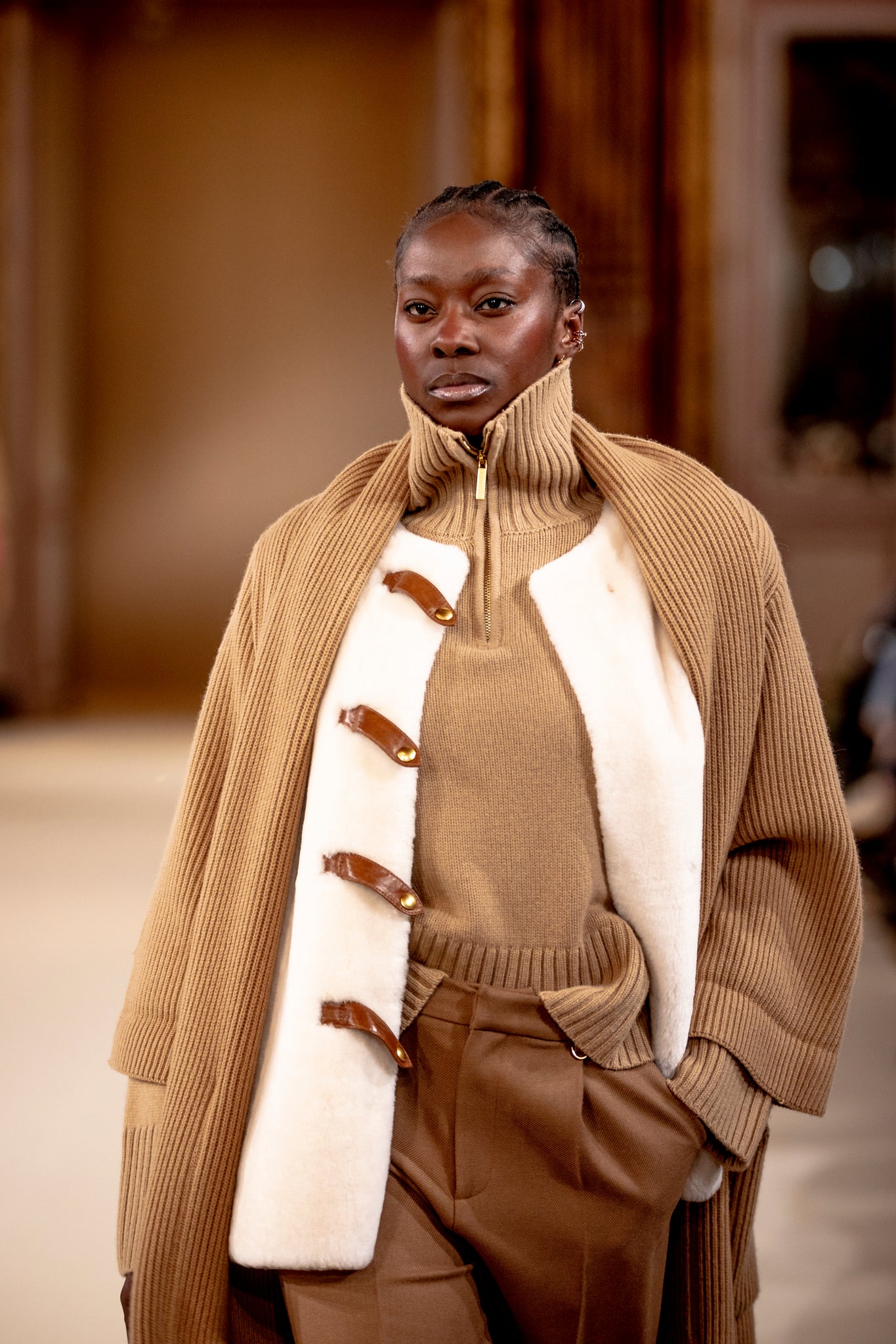 GILET PEAU LAINEE