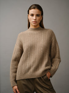 Pull en maille torsadée