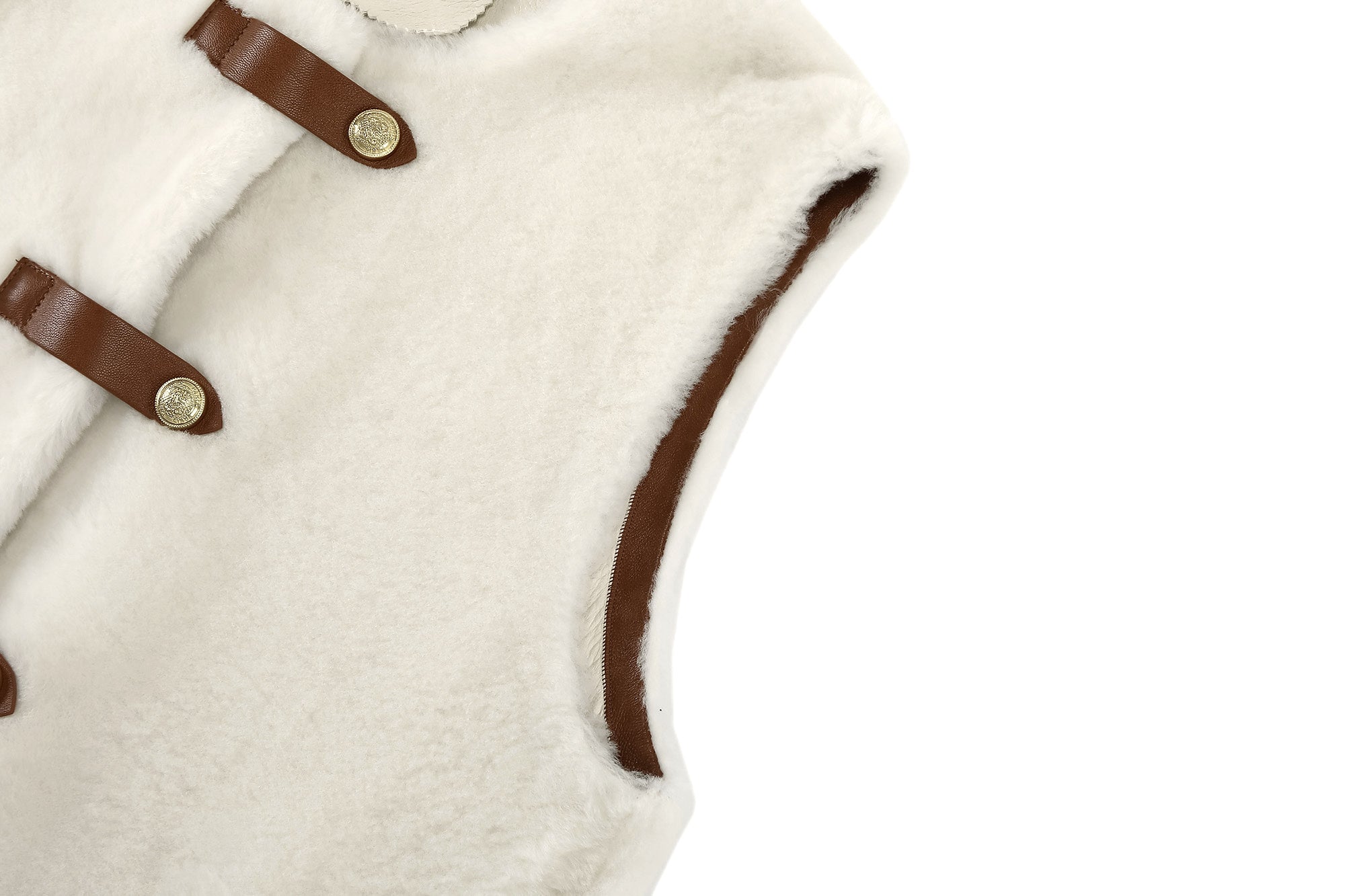 GILET PEAU LAINEE